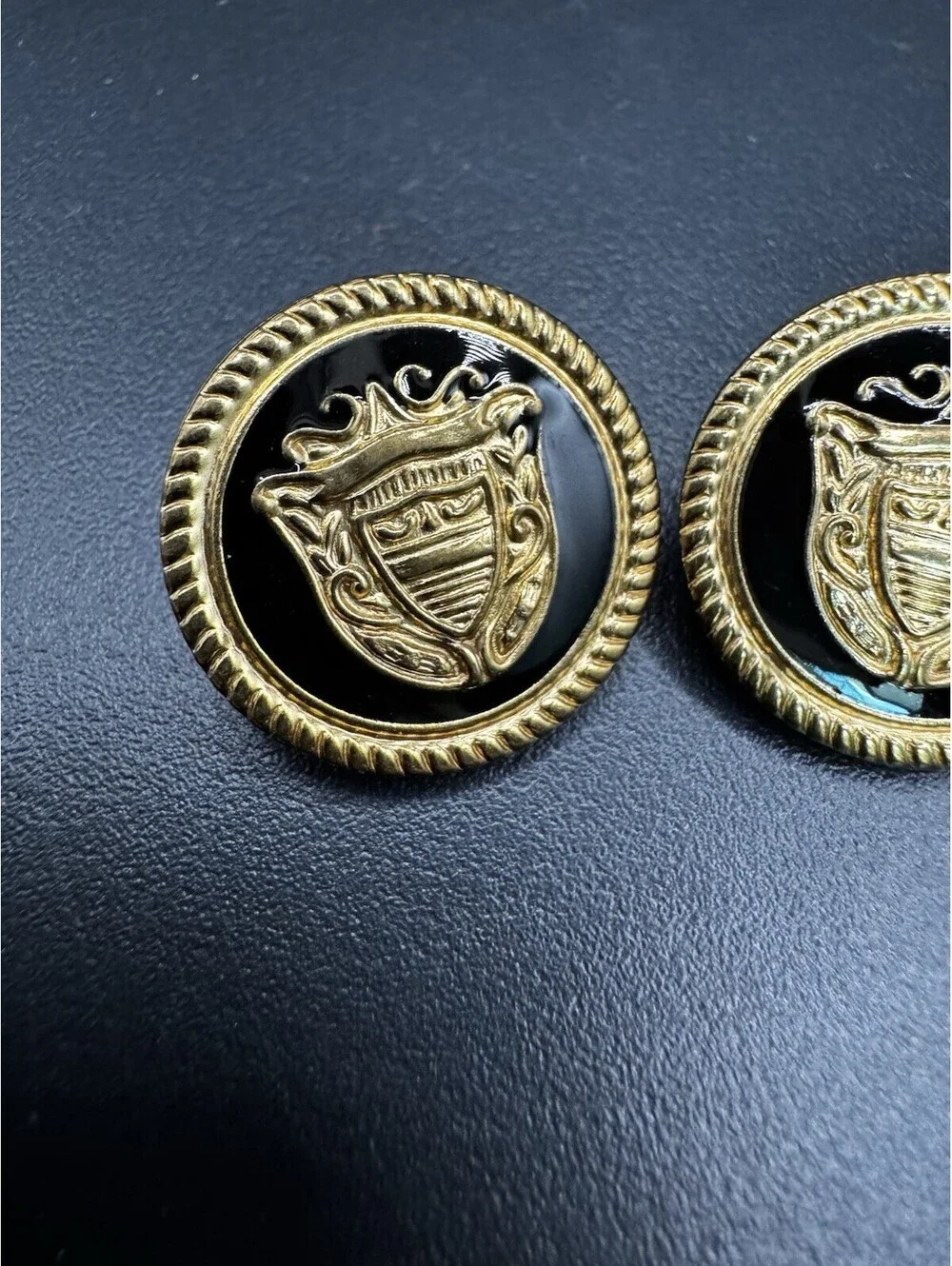 Vintage Austin Reed Blazer Buttons Black And Gold